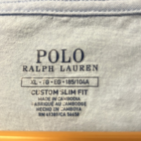 Ralph Lauren Polo Men’s Custom Slim Fit T-Shirt Baby Blue Soft & Comfortable Tee - Picture 6 of 8